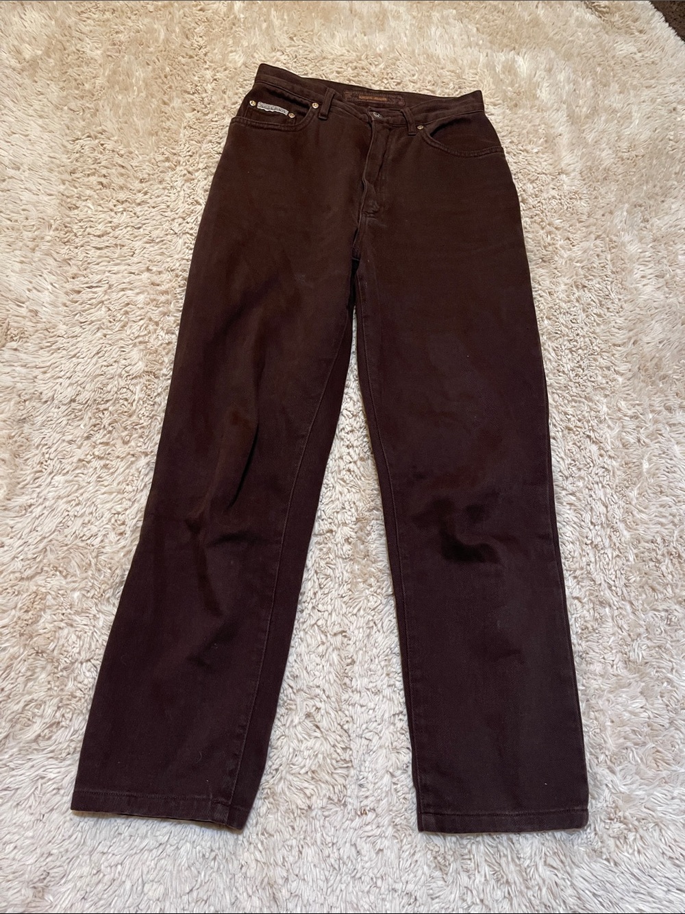 Women's Dark Brown Straight-Leg Chinos talla 27